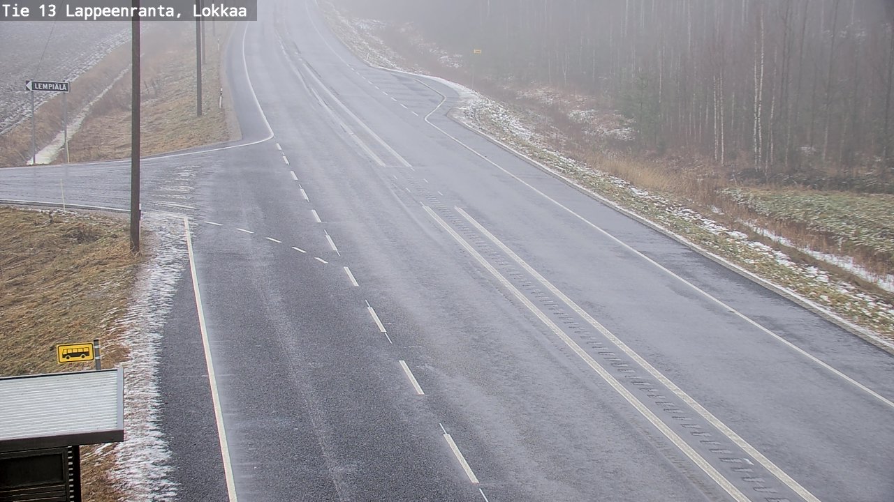 Weather Camera Image Väg 13 Lokkaa rakan, Lappeenranta, Etelä-Karjala