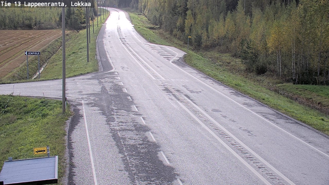 Weather Camera Image Väg 13 Lokkaa rakan, Lappeenranta, Etelä-Karjala
