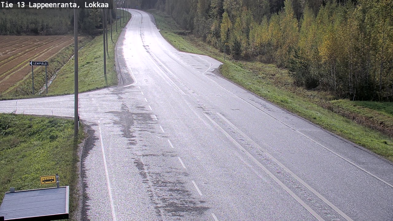 Weather Camera Image Väg 13 Lokkaa rakan, Lappeenranta, Etelä-Karjala