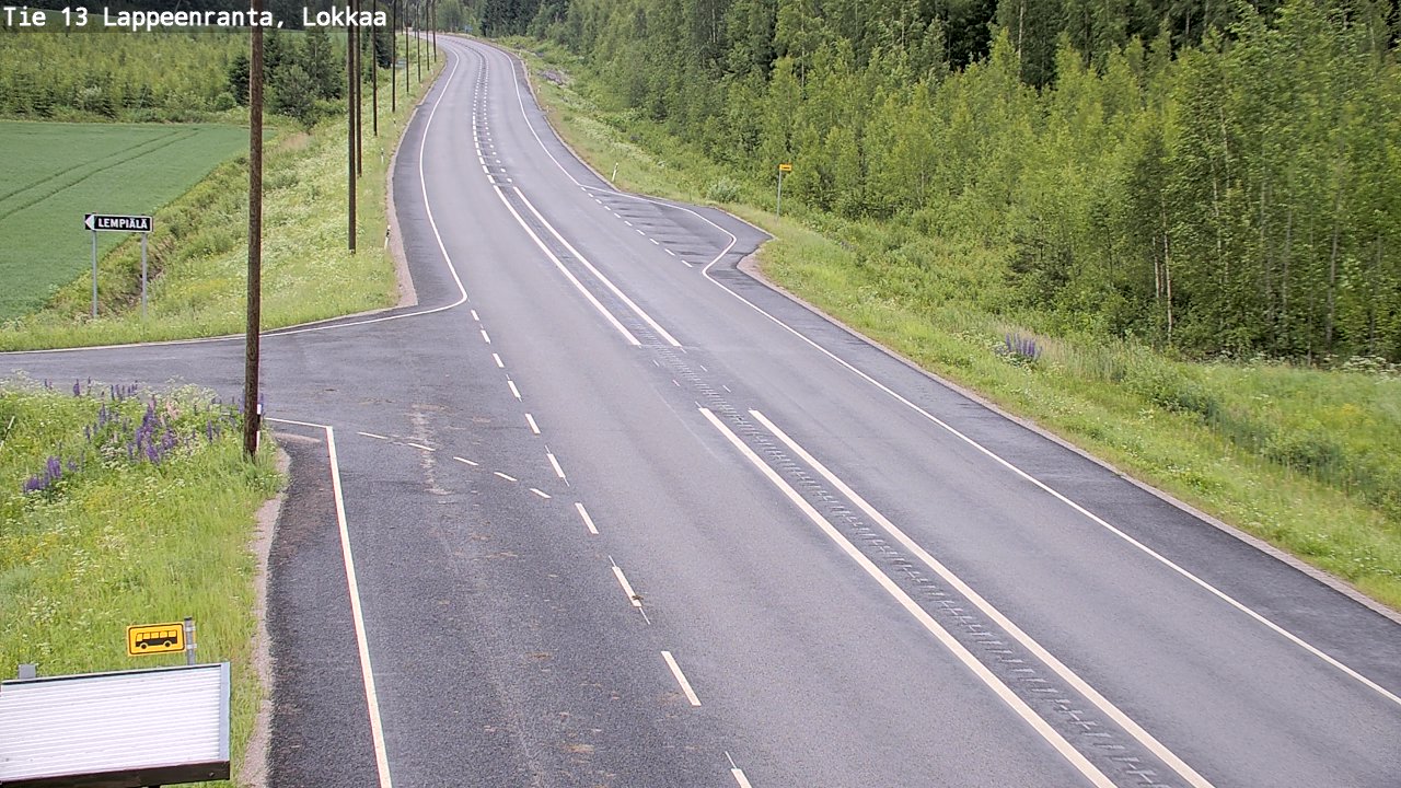 Weather Camera Image Väg 13 Lokkaa rakan, Lappeenranta, Etelä-Karjala