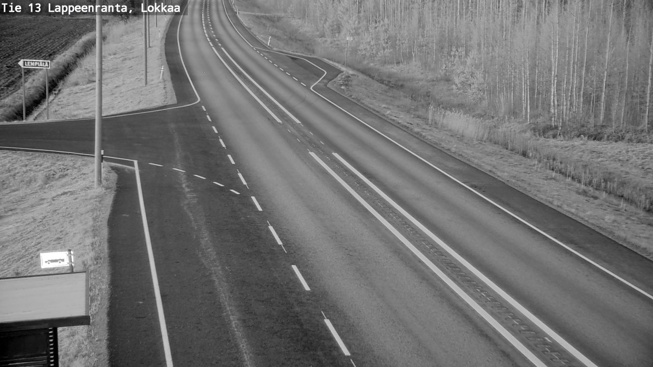 Weather Camera Image Väg 13 Lokkaa rakan, Lappeenranta, Etelä-Karjala