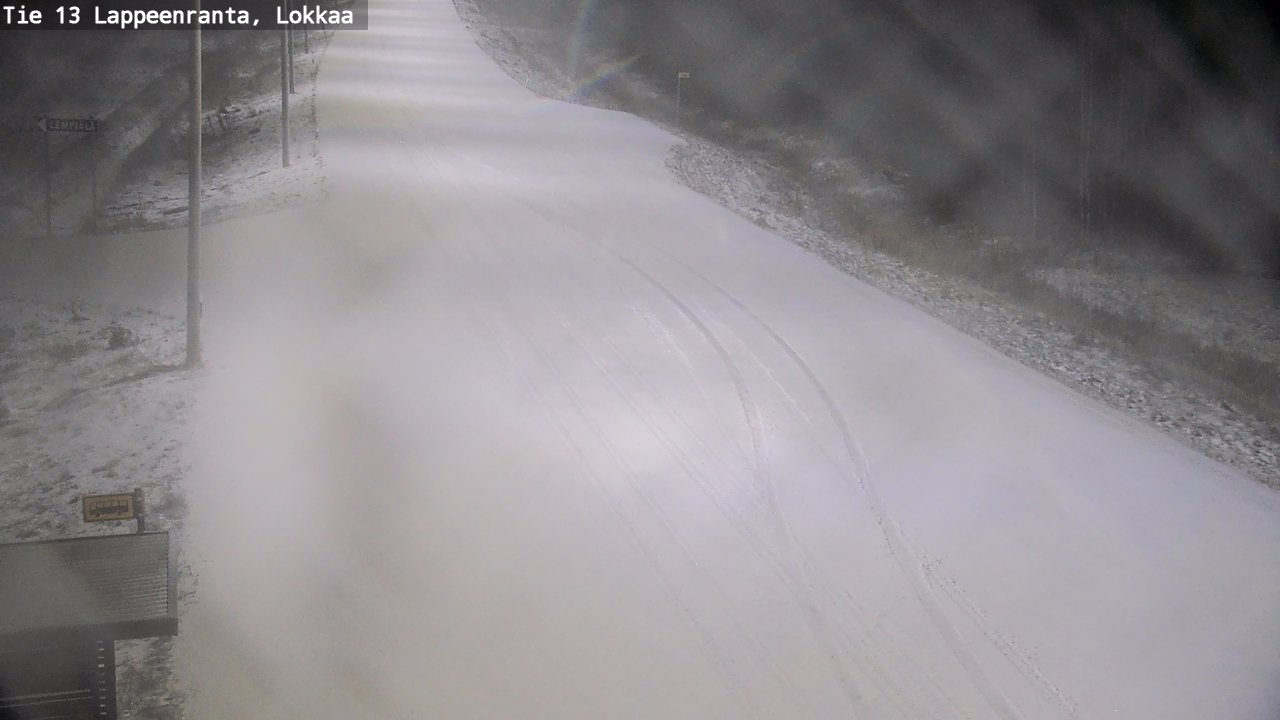 Weather Camera Image Road 13 Lokkaa straight, Lappeenranta, Etelä-Karjala