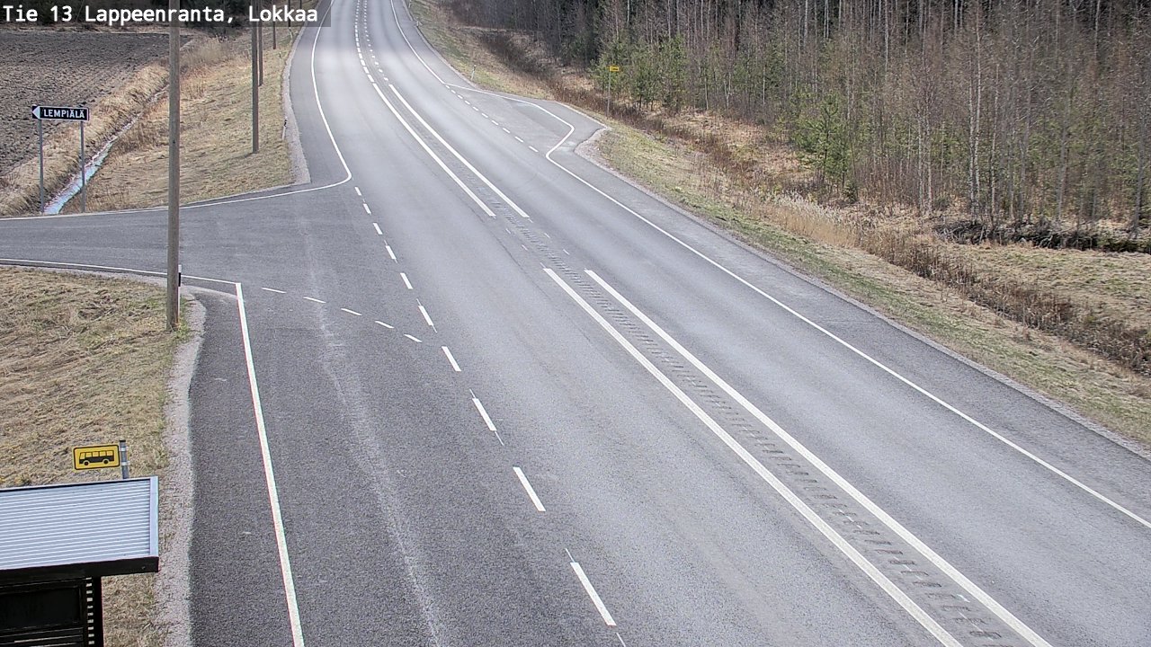 Weather Camera Image Väg 13 Lokkaa rakan, Lappeenranta, Etelä-Karjala