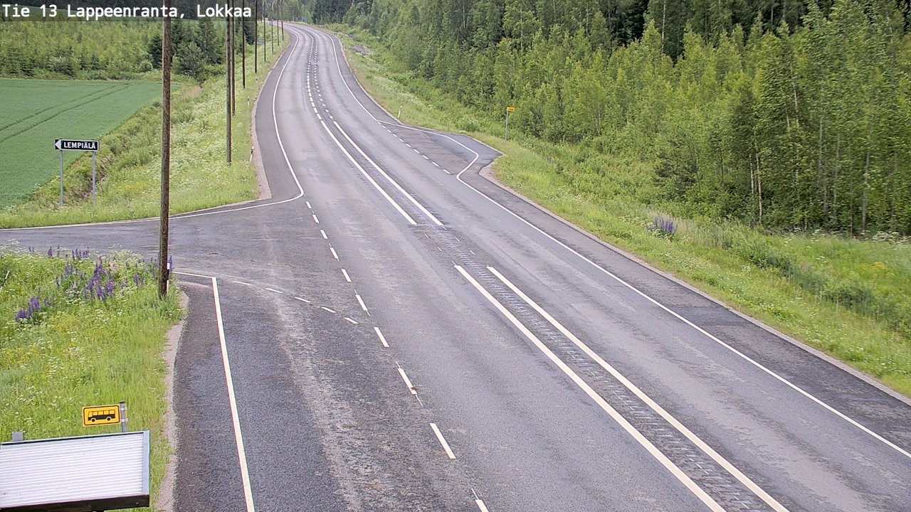 Weather Camera Image Väg 13 Lokkaa rakan, Lappeenranta, Etelä-Karjala