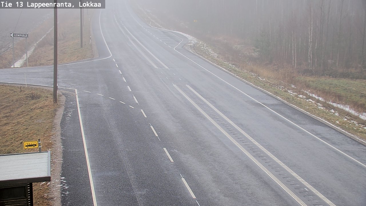 Weather Camera Image Väg 13 Lokkaa rakan, Lappeenranta, Etelä-Karjala