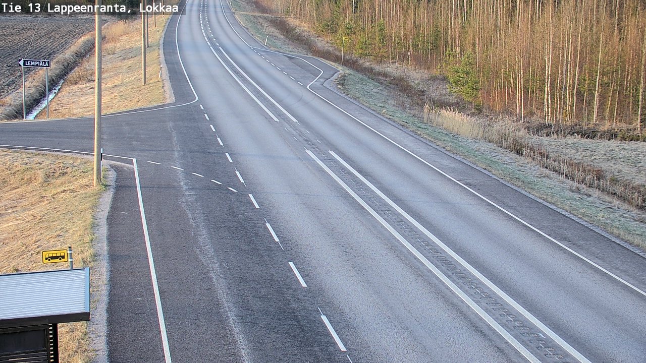 Weather Camera Image Road 13 Lokkaa straight, Lappeenranta, Etelä-Karjala