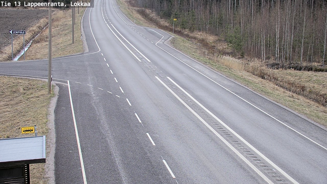 Weather Camera Image Väg 13 Lokkaa rakan, Lappeenranta, Etelä-Karjala