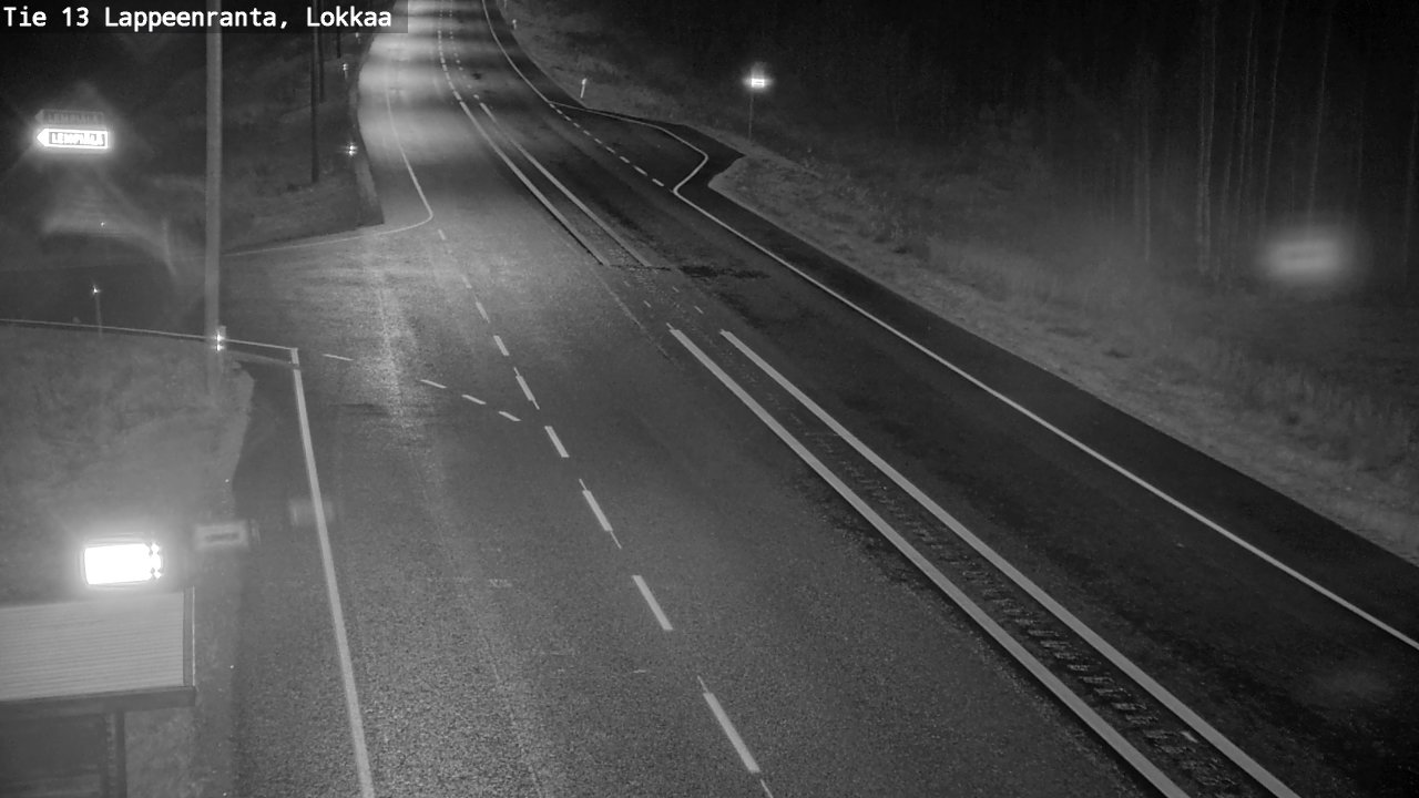 Weather Camera Image Road 13 Lokkaa straight, Lappeenranta, Etelä-Karjala