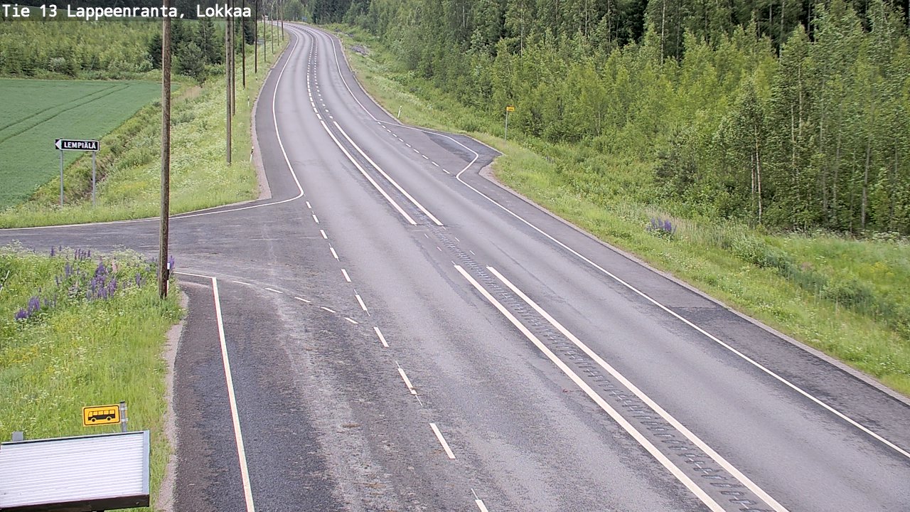 Weather Camera Image Väg 13 Lokkaa rakan, Lappeenranta, Etelä-Karjala
