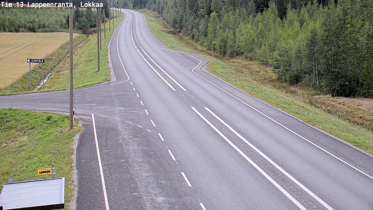 Weather Camera Image Road 13 Lokkaa straight, Lappeenranta, Etelä-Karjala
