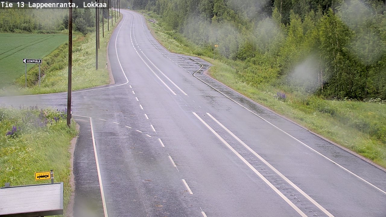 Weather Camera Image Väg 13 Lokkaa rakan, Lappeenranta, Etelä-Karjala