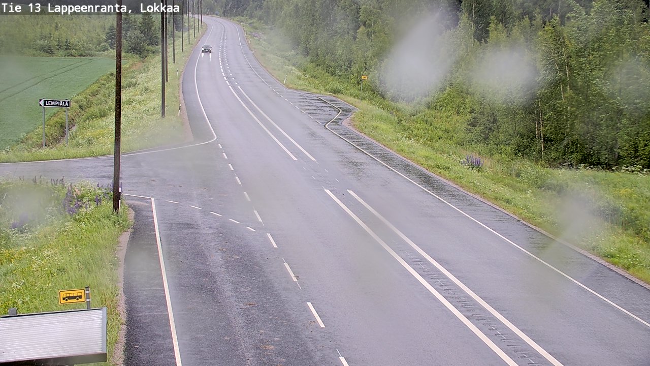 Weather Camera Image Väg 13 Lokkaa rakan, Lappeenranta, Etelä-Karjala