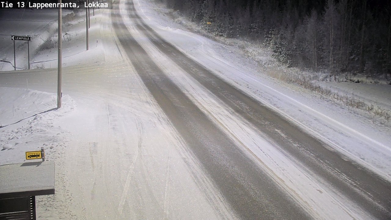 Weather Camera Image Road 13 Lokkaa straight, Lappeenranta, Etelä-Karjala