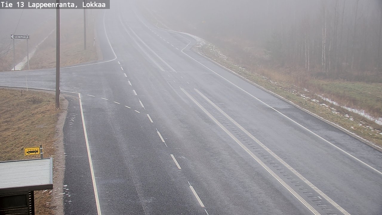 Weather Camera Image Väg 13 Lokkaa rakan, Lappeenranta, Etelä-Karjala