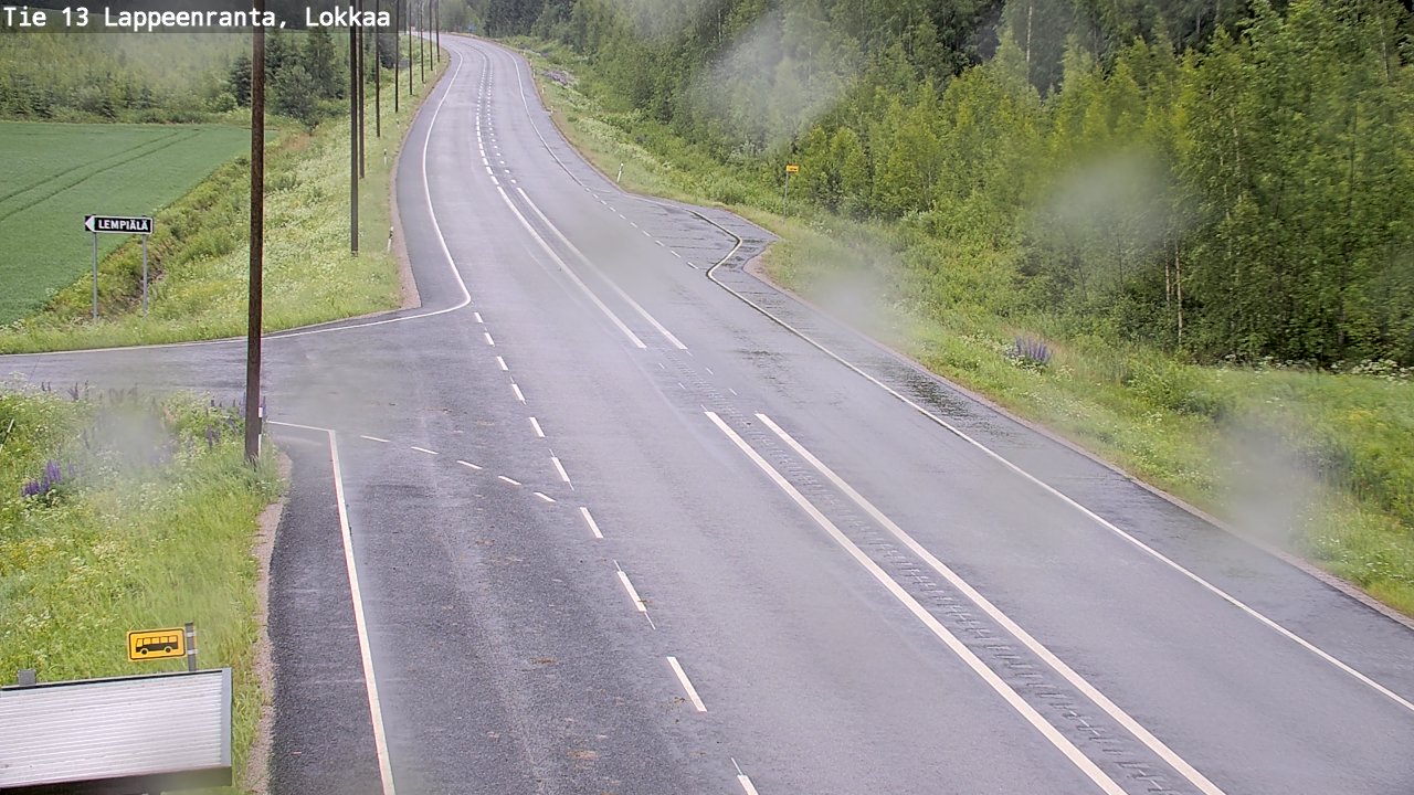 Weather Camera Image Väg 13 Lokkaa rakan, Lappeenranta, Etelä-Karjala