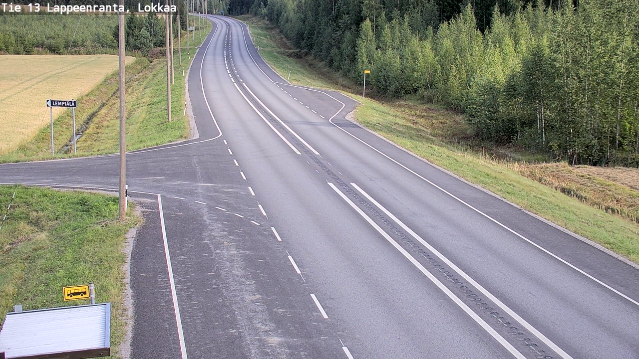 Kelikamerat Kuva Tie 13 Lokkaan suora, Lappeenranta, Etelä-Karjala