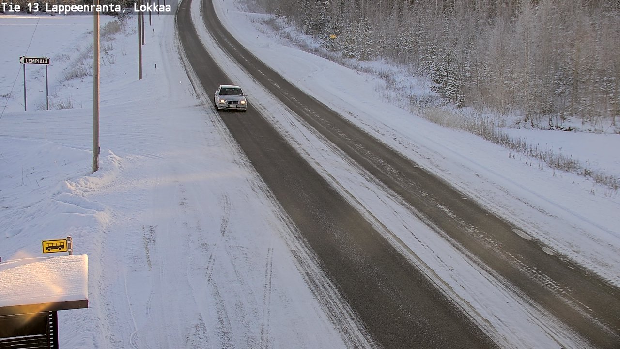 Weather Camera Image Road 13 Lokkaa straight, Lappeenranta, Etelä-Karjala