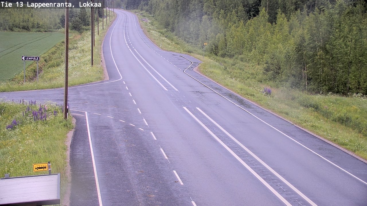 Kelikamerat Kuva Tie 13 Lokkaan suora, Lappeenranta, Etelä-Karjala