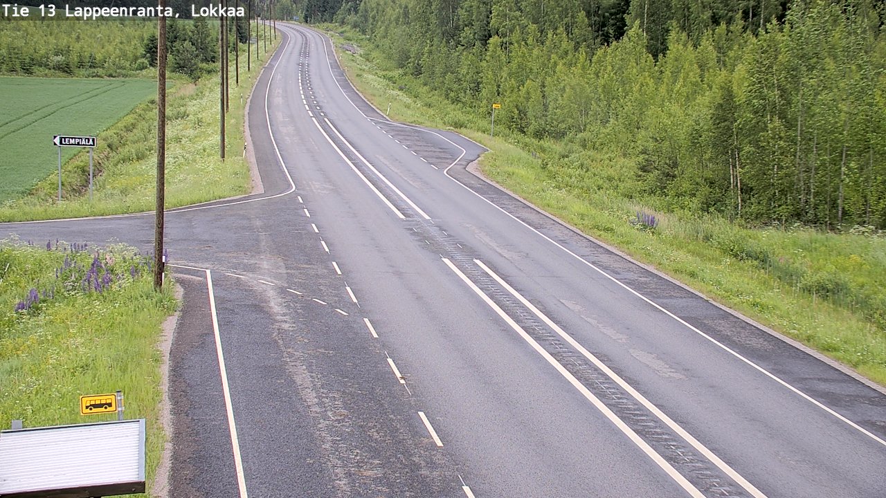 Weather Camera Image Väg 13 Lokkaa rakan, Lappeenranta, Etelä-Karjala