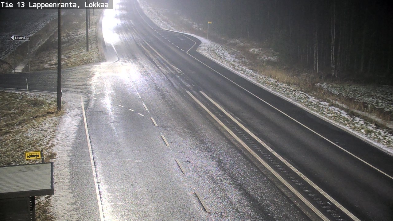 Weather Camera Image Väg 13 Lokkaa rakan, Lappeenranta, Etelä-Karjala