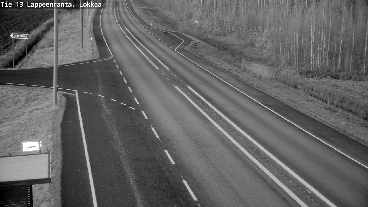 Weather Camera Image Väg 13 Lokkaa rakan, Lappeenranta, Etelä-Karjala