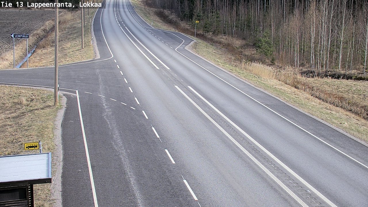 Weather Camera Image Väg 13 Lokkaa rakan, Lappeenranta, Etelä-Karjala
