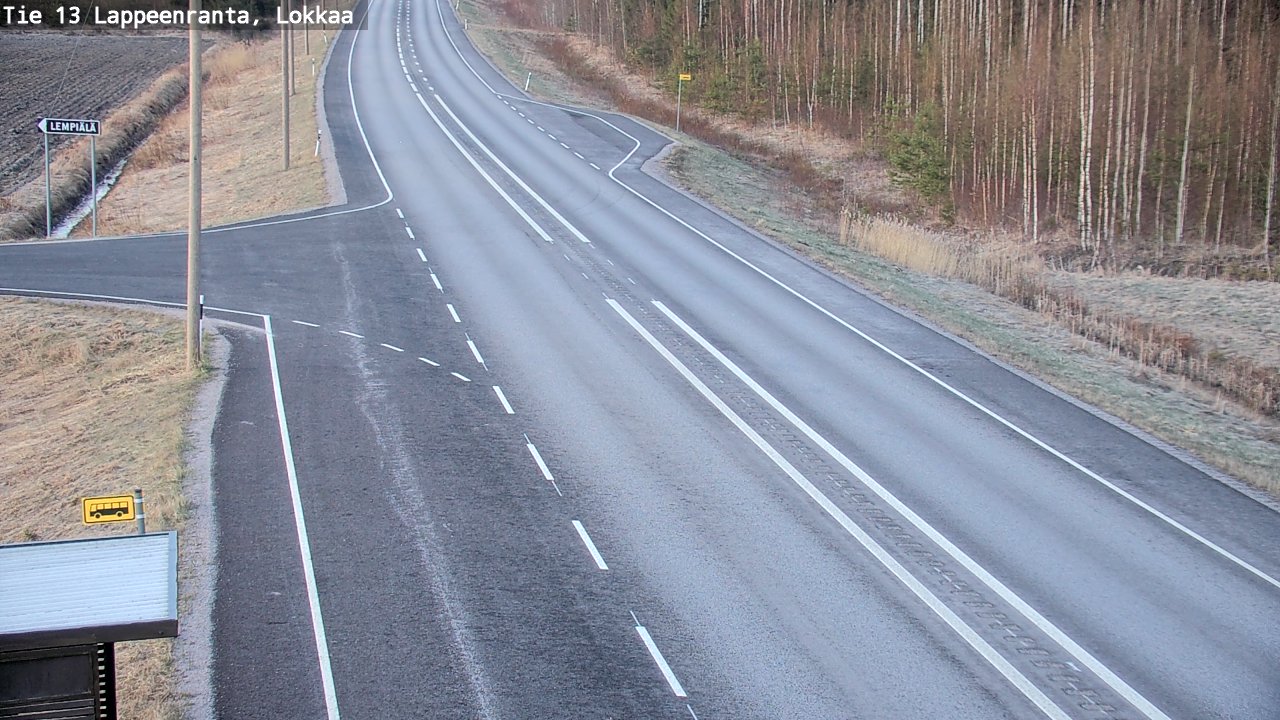 Weather Camera Image Väg 13 Lokkaa rakan, Lappeenranta, Etelä-Karjala