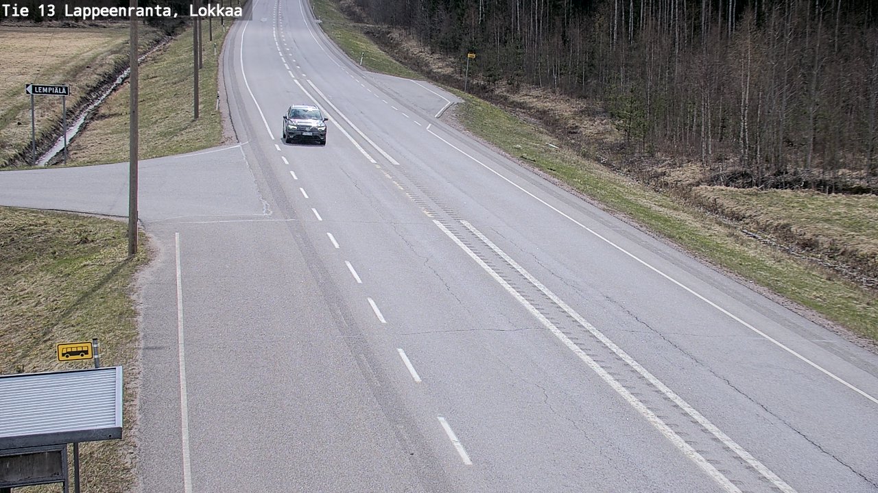 Weather Camera Image Väg 13 Lokkaa rakan, Lappeenranta, Etelä-Karjala