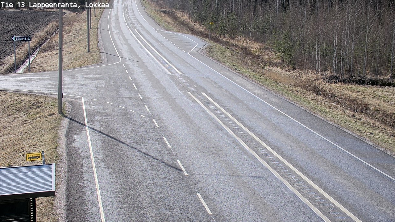 Weather Camera Image Väg 13 Lokkaa rakan, Lappeenranta, Etelä-Karjala