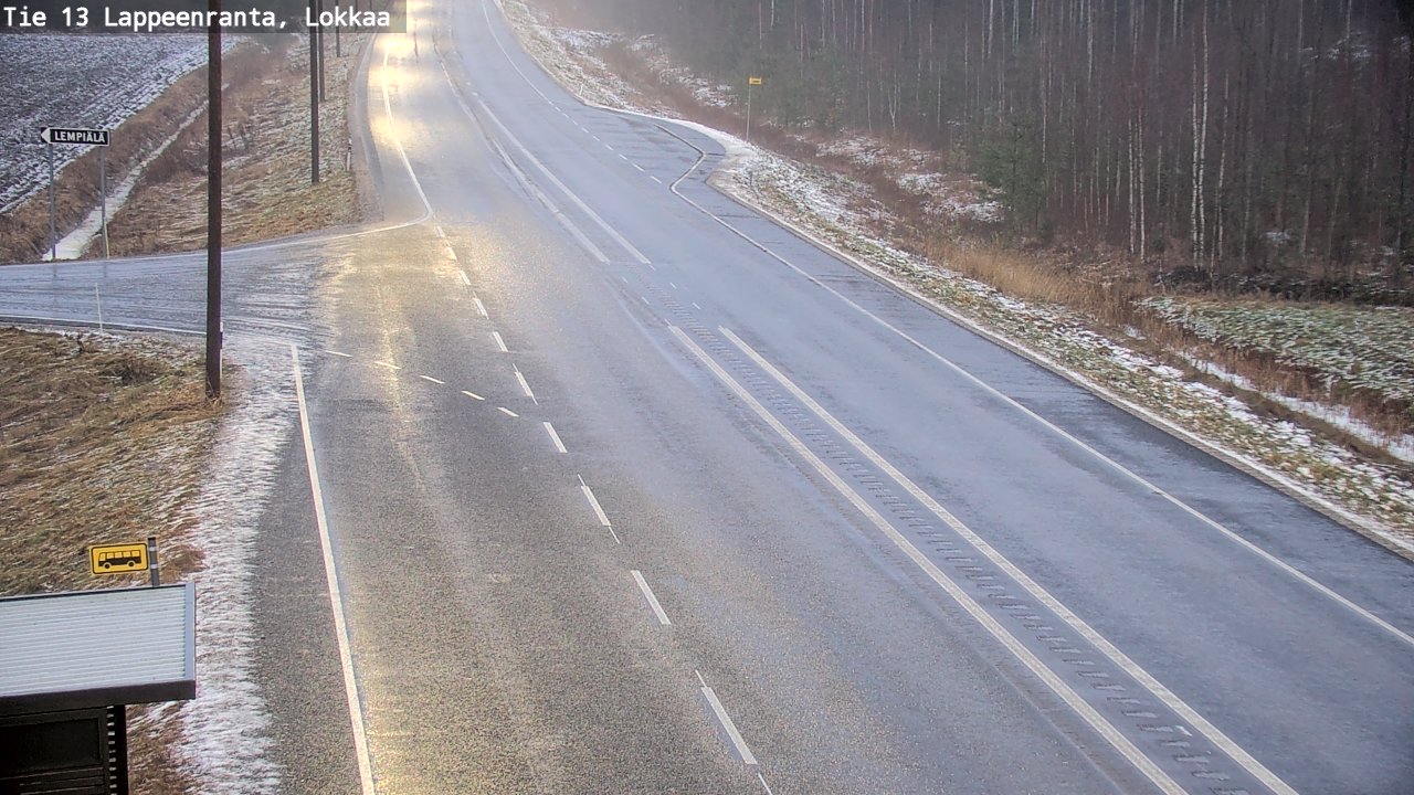 Weather Camera Image Väg 13 Lokkaa rakan, Lappeenranta, Etelä-Karjala