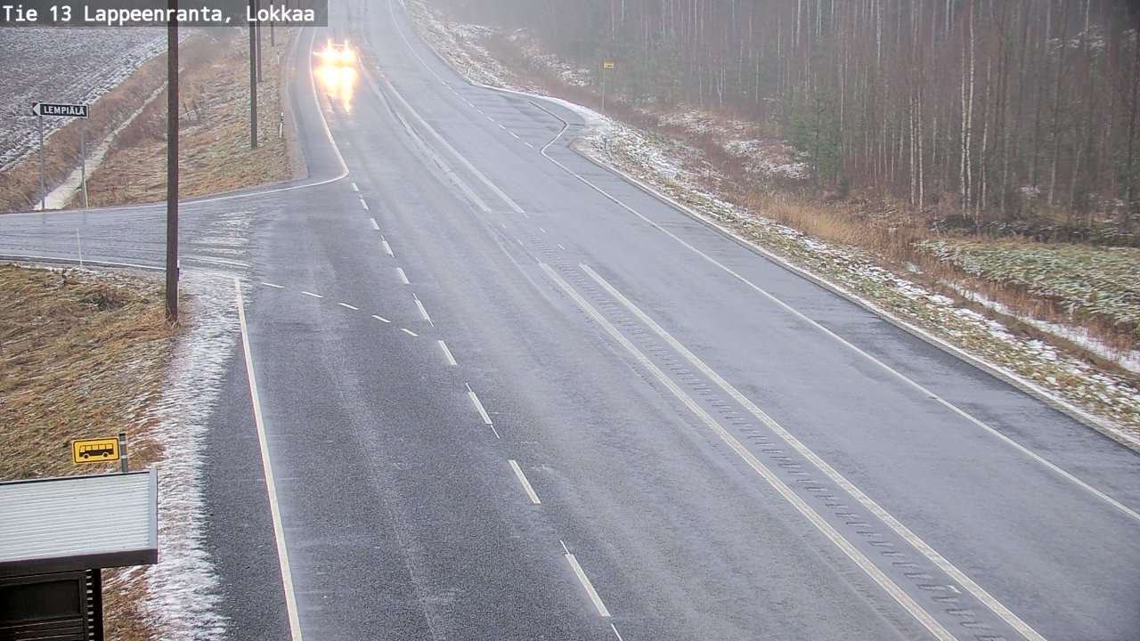 Weather Camera Image Väg 13 Lokkaa rakan, Lappeenranta, Etelä-Karjala
