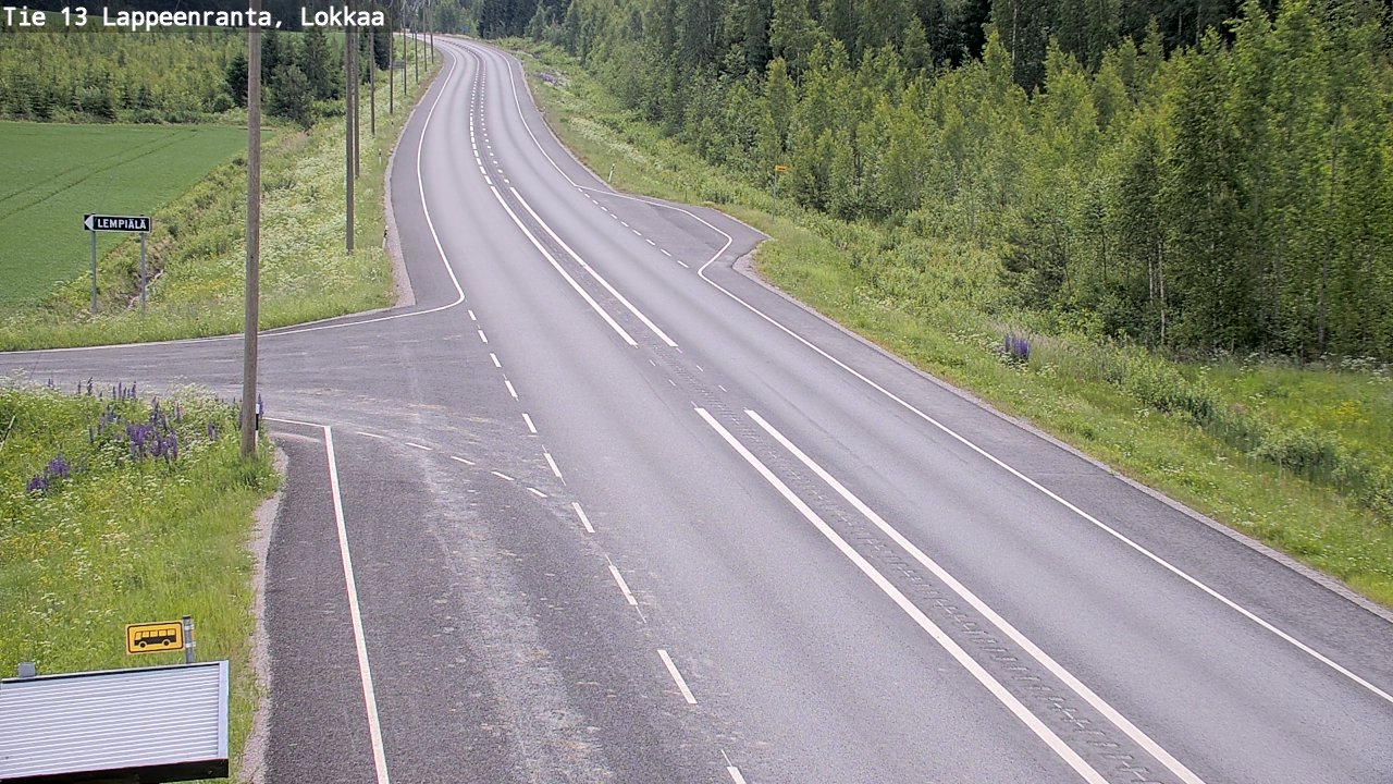 Kelikamerat Kuva Tie 13 Lokkaan suora, Lappeenranta, Etelä-Karjala
