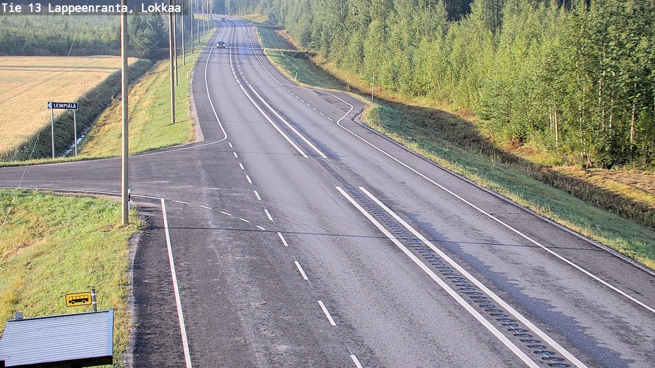 Weather Camera Image Road 13 Lokkaa straight, Lappeenranta, Etelä-Karjala