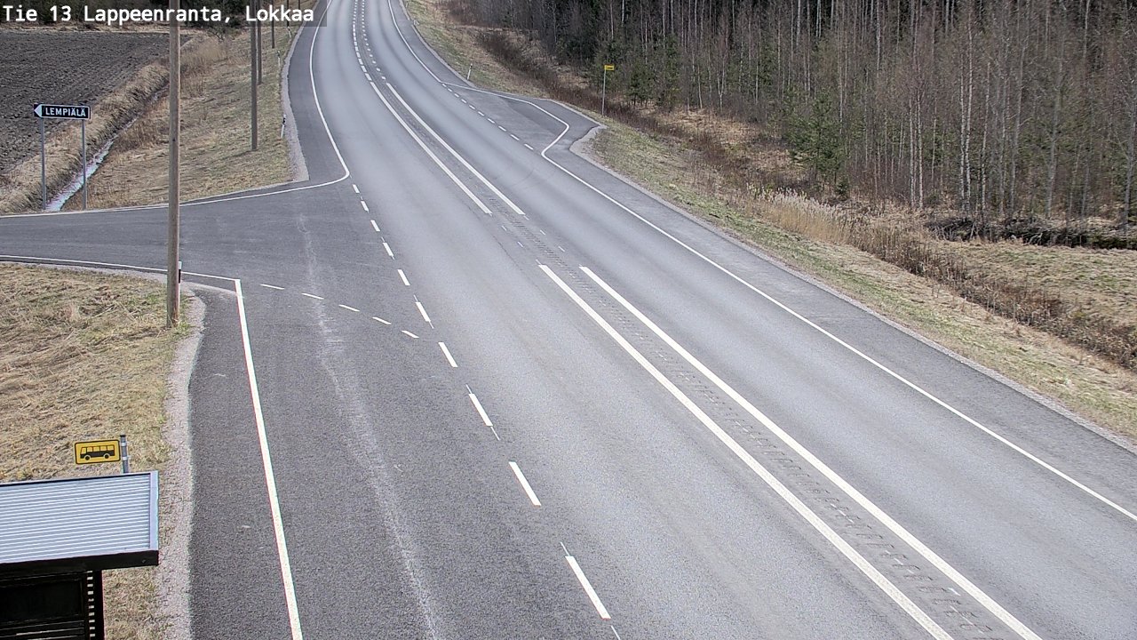 Weather Camera Image Väg 13 Lokkaa rakan, Lappeenranta, Etelä-Karjala