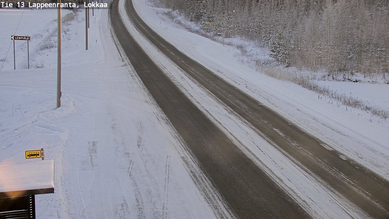 Weather Camera Image Road 13 Lokkaa straight, Lappeenranta, Etelä-Karjala