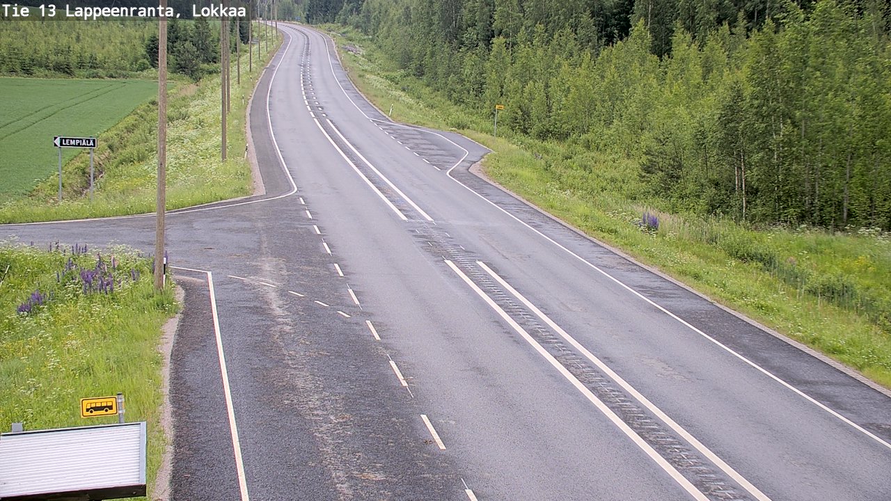 Kelikamerat Kuva Tie 13 Lokkaan suora, Lappeenranta, Etelä-Karjala