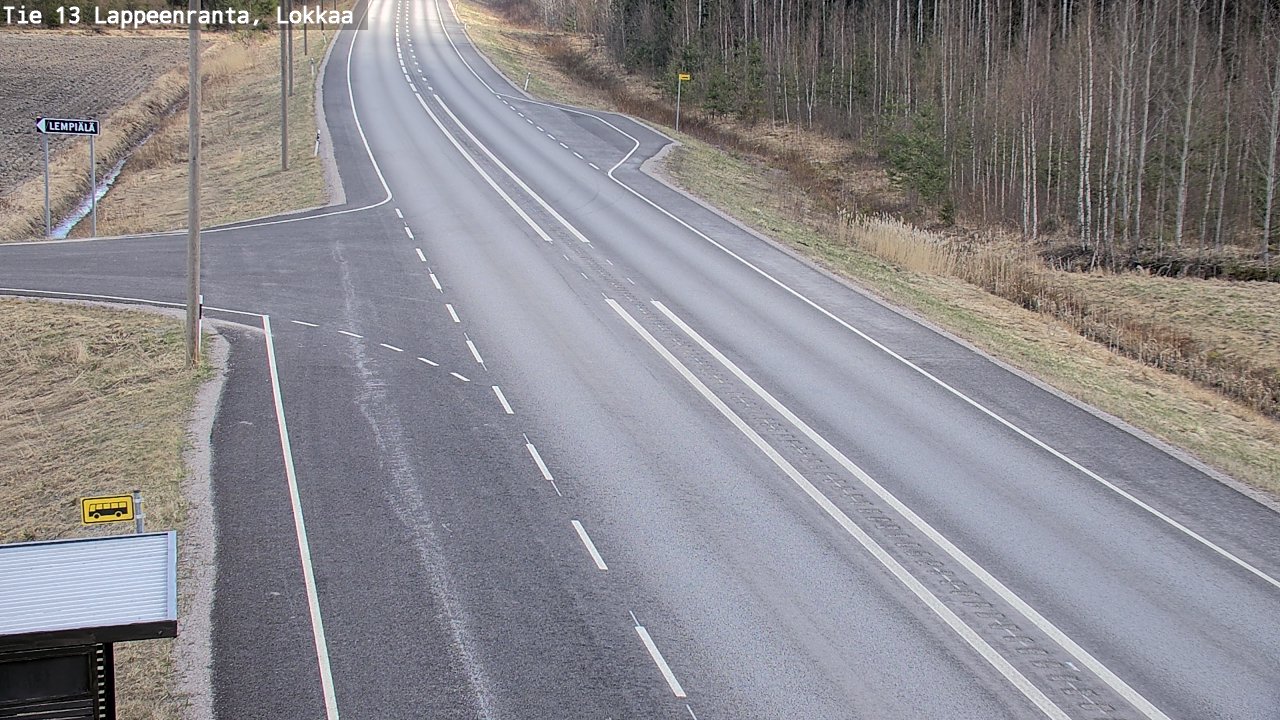 Weather Camera Image Väg 13 Lokkaa rakan, Lappeenranta, Etelä-Karjala