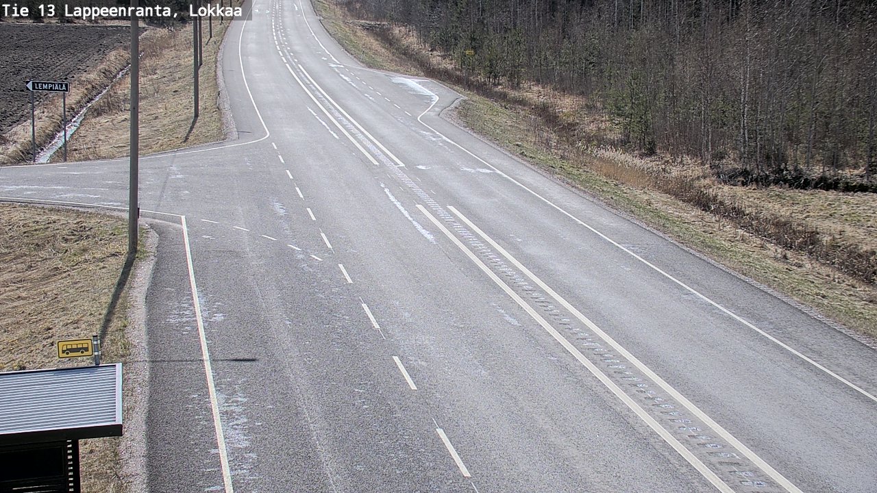 Weather Camera Image Väg 13 Lokkaa rakan, Lappeenranta, Etelä-Karjala
