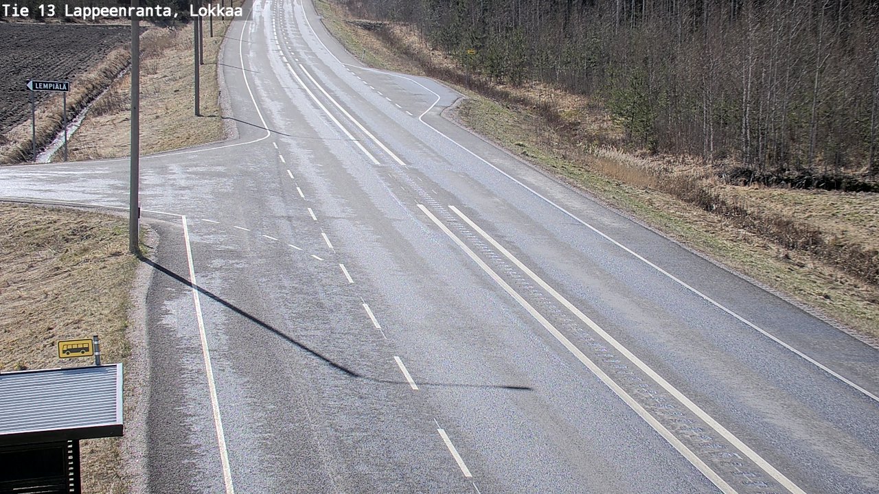 Weather Camera Image Väg 13 Lokkaa rakan, Lappeenranta, Etelä-Karjala