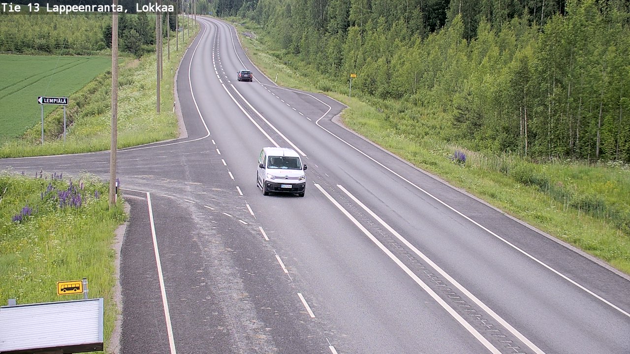 Kelikamerat Kuva Tie 13 Lokkaan suora, Lappeenranta, Etelä-Karjala