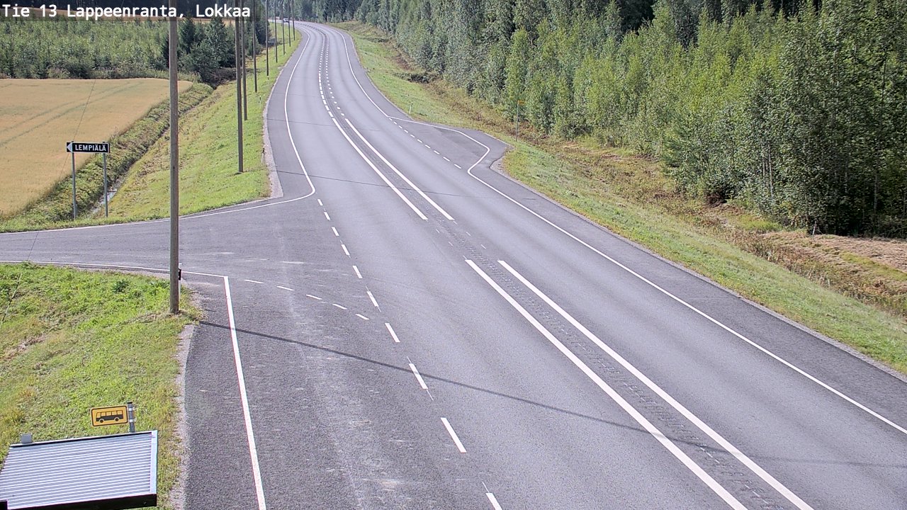 Weather Camera Image Road 13 Lokkaa straight, Lappeenranta, Etelä-Karjala