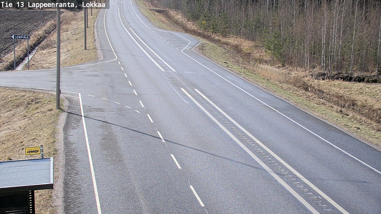Weather Camera Image Väg 13 Lokkaa rakan, Lappeenranta, Etelä-Karjala