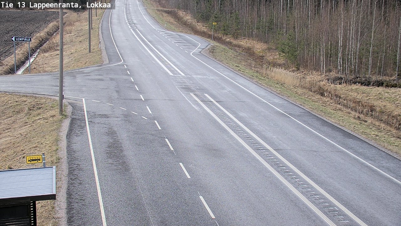 Weather Camera Image Väg 13 Lokkaa rakan, Lappeenranta, Etelä-Karjala