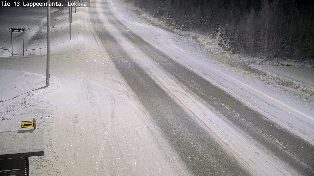 Weather Camera Image Road 13 Lokkaa straight, Lappeenranta, Etelä-Karjala