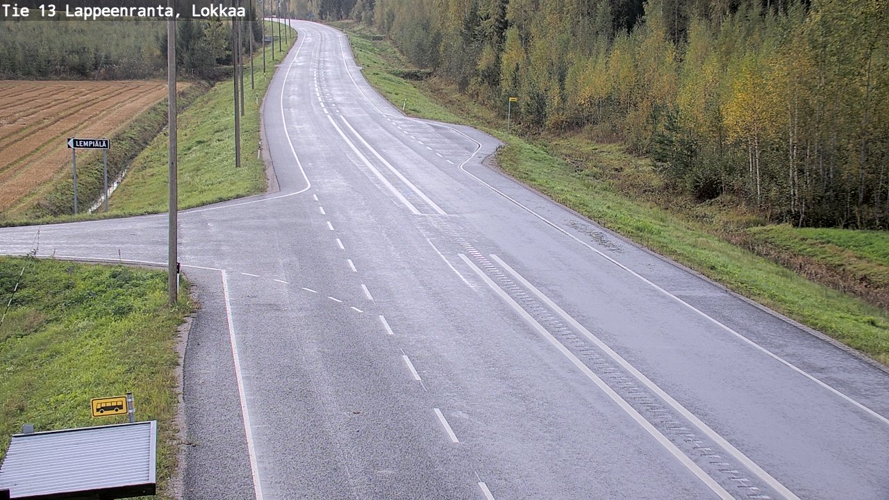 Weather Camera Image Road 13 Lokkaa straight, Lappeenranta, Etelä-Karjala