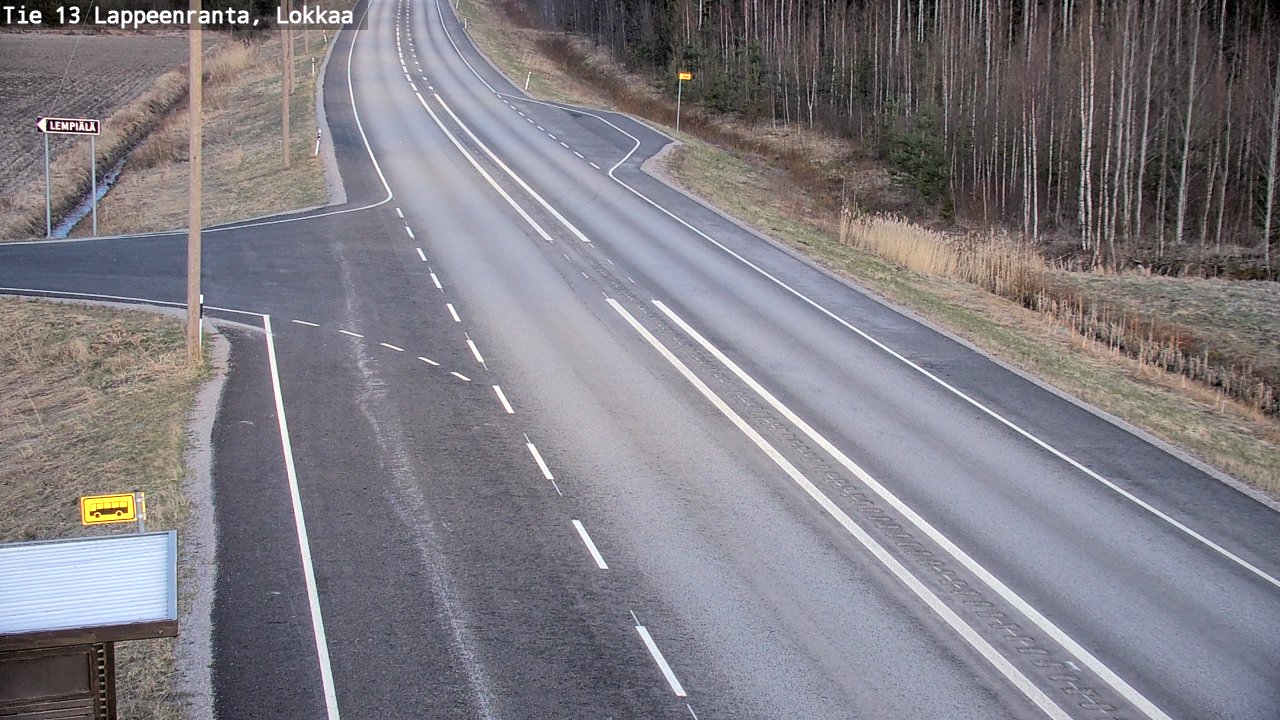 Weather Camera Image Väg 13 Lokkaa rakan, Lappeenranta, Etelä-Karjala