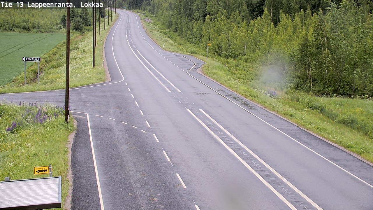 Weather Camera Image Väg 13 Lokkaa rakan, Lappeenranta, Etelä-Karjala