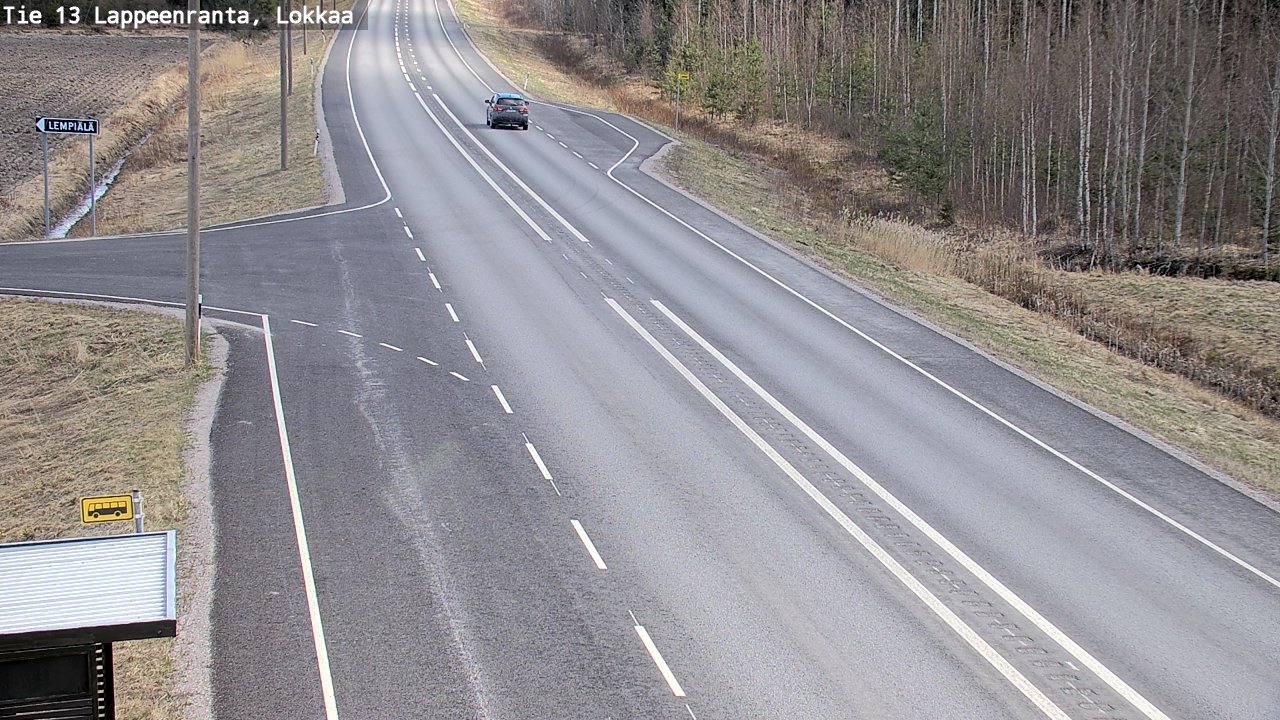Weather Camera Image Väg 13 Lokkaa rakan, Lappeenranta, Etelä-Karjala