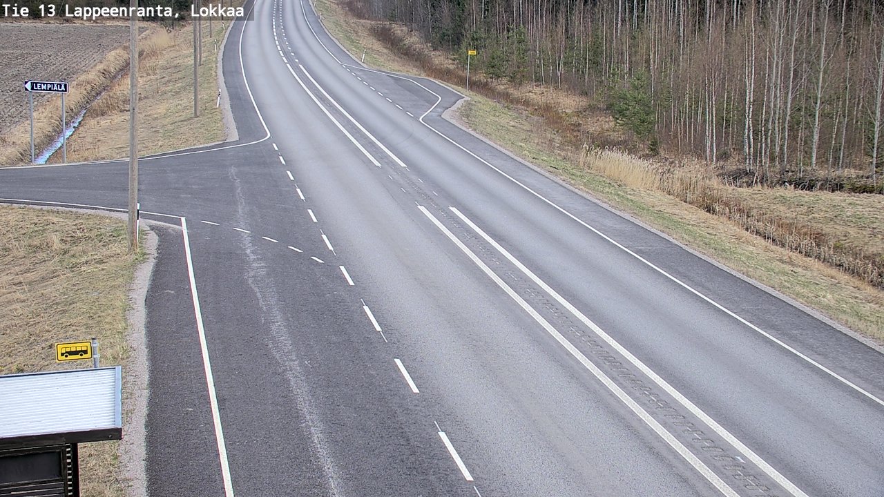 Weather Camera Image Väg 13 Lokkaa rakan, Lappeenranta, Etelä-Karjala
