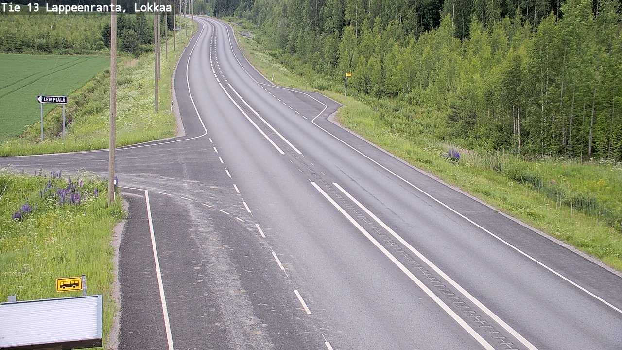 Kelikamerat Kuva Tie 13 Lokkaan suora, Lappeenranta, Etelä-Karjala